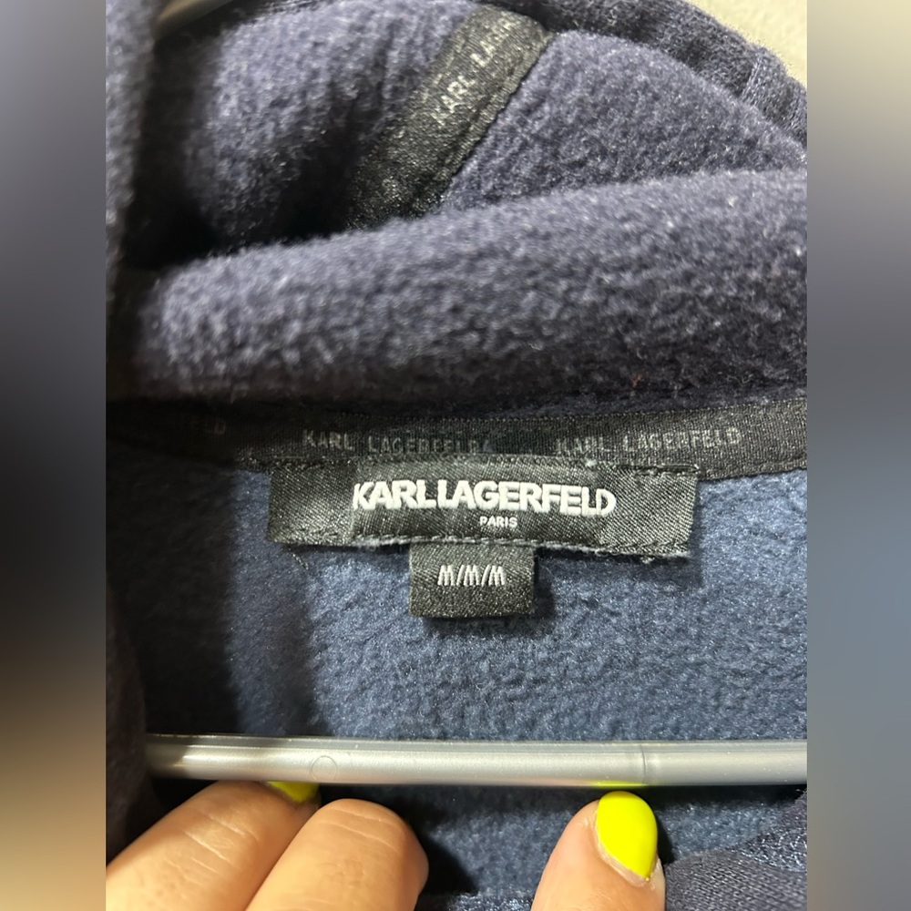 Karl Lagerfeld Navy Camo Hoodie Size M - Picture 4 of 8